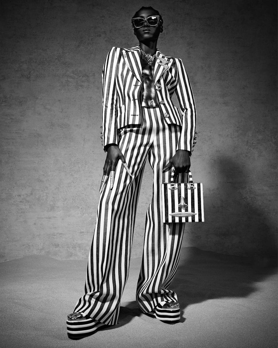 Stripe Bijoux-Button Blazer
